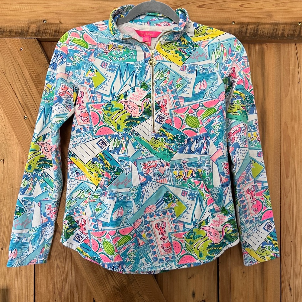 Lilly Pulitzer Skipper Popover Multi Wish You Were Here Palm Beach XXS